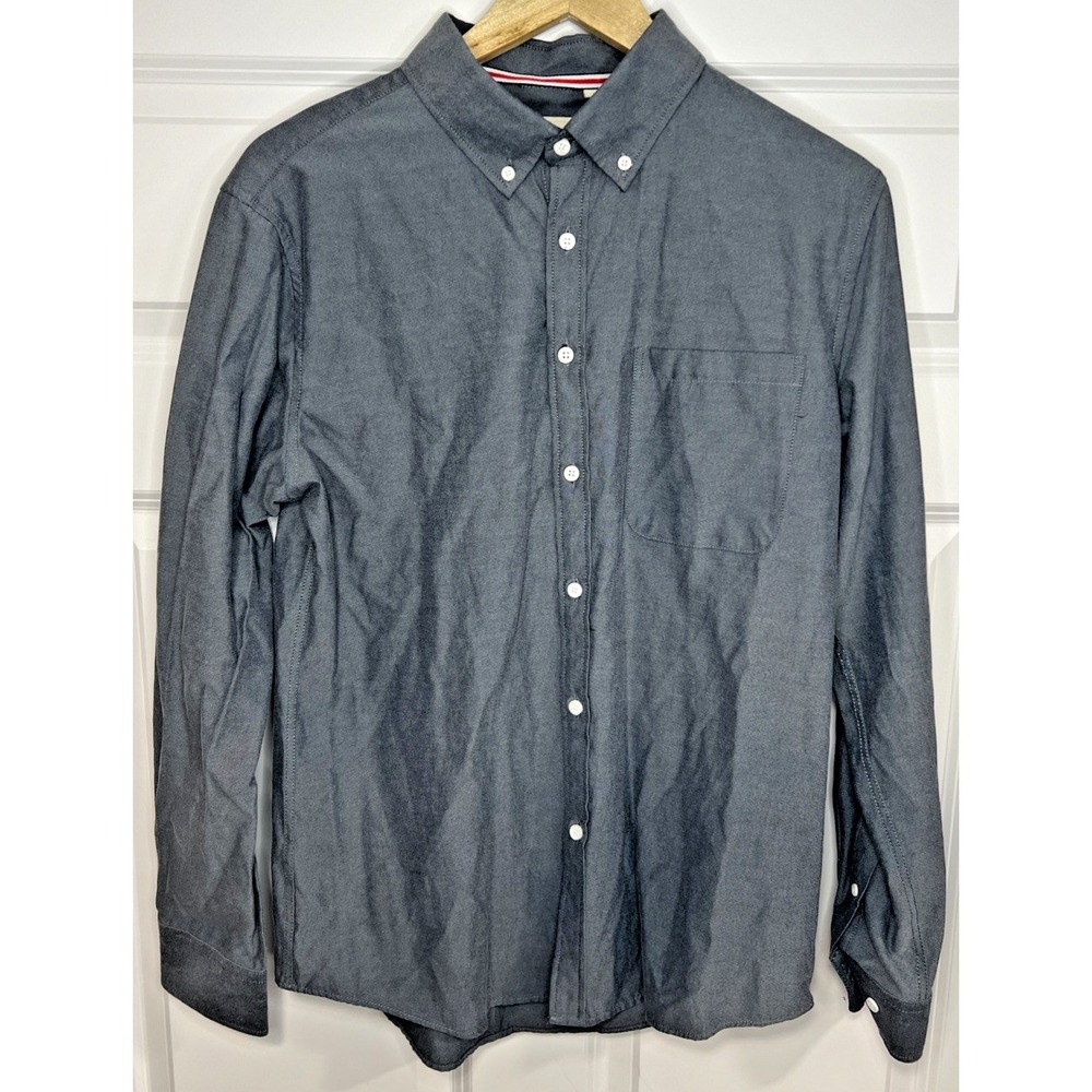 Oxford Luxury Collection Medium Charcoal Oxford Weave Shirt Italy Two Button